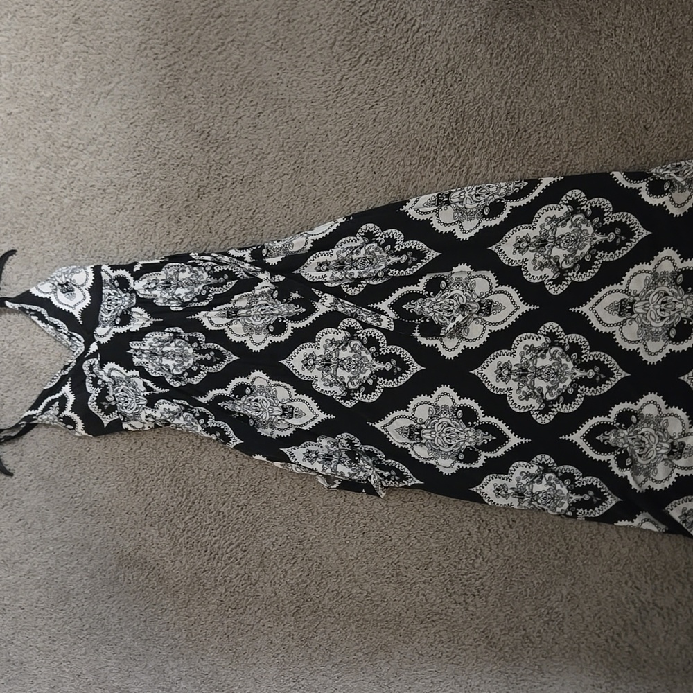 Black and White Patterned Maxi Dress